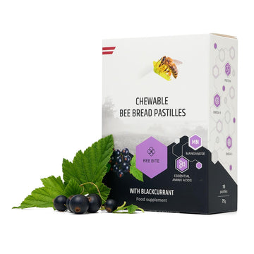 Bee bread pastilles with blackcurrant